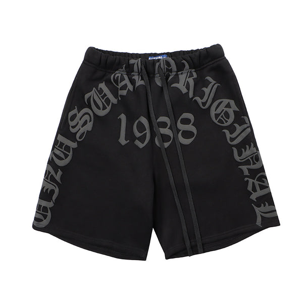 Shorts de Sudadera Casual con Letras en Espuma para Hombre