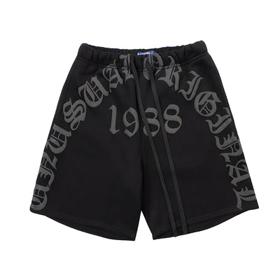 Shorts de Sudadera Casual con Letras en Espuma para Hombre