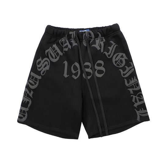 Shorts de Sudadera Casual con Letras en Espuma para Hombre