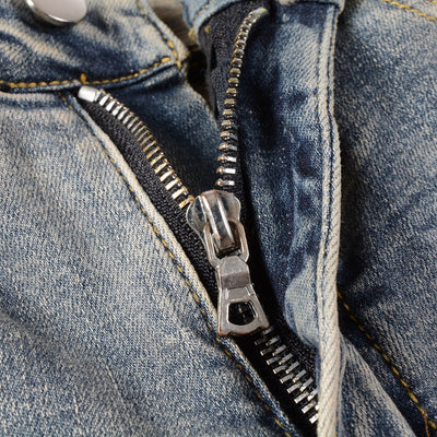 Jeans Skinny Elásticos para Hombre con Detalles Perforados y Patrón Óseo - Image 11