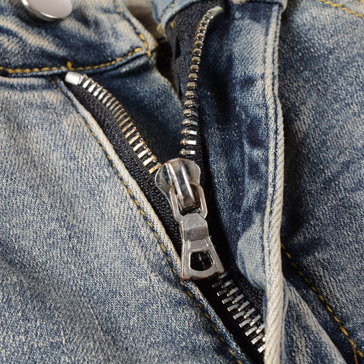 Jeans Skinny Elásticos para Hombre con Detalles Perforados y Patrón Óseo - Image 11