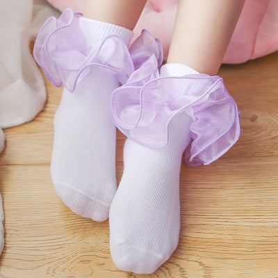 Calcetines de Tubo Medio en Algodón con Encaje 3D para Niños - Image 14