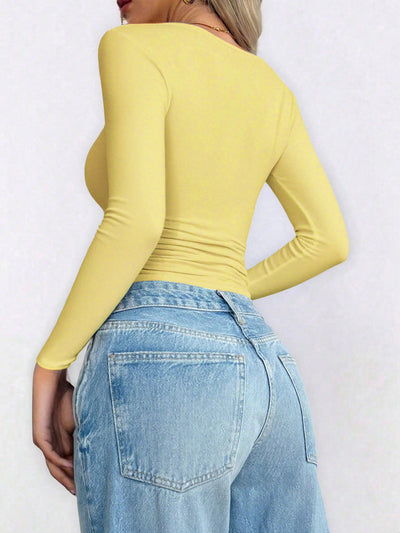 Blusa Ajustada de Manga Larga para Mujer - Estilo Hot Girl - Image 18