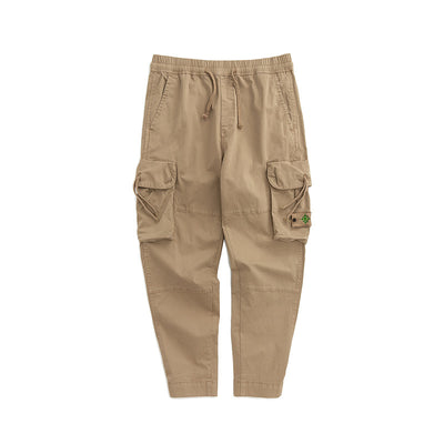 Pantalones de trabajo multibolsillos con cintura elástica para hombre - Image 9