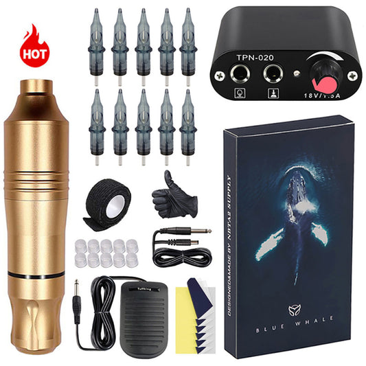 Kit Profesional de Máquina Tatuadora con Motor Rotativo y Pluma de Precisión