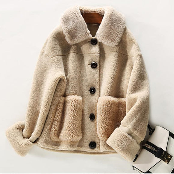 Chaqueta Casual de Borrego para Mujer - Corte Moderno