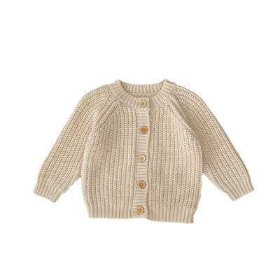Cardigan Tejido Crema de Manga Larga - Suéter Abrigo Elegante - Image 5