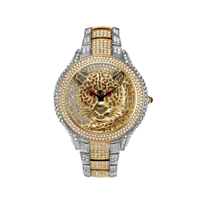 Reloj de Cuarzo para Mujer con Diamantes y Estampado Leopardo Personalizado
