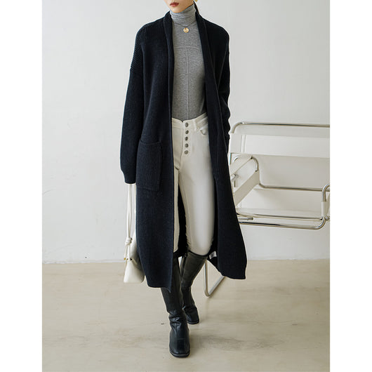 Cardigan Largo de Cachemira Suave para Mujer - Image 10