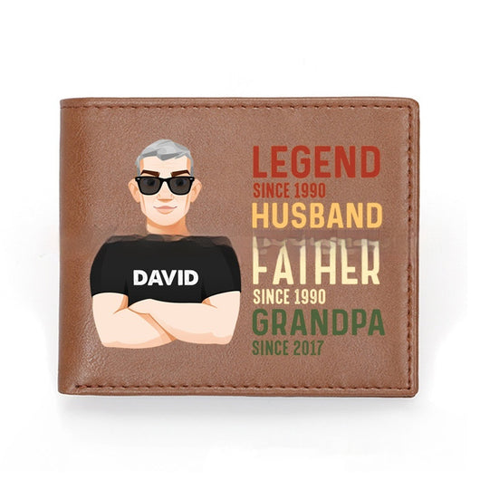 Billetera de Cuero Personalizada para Papá - Diseño Retro Europeo Ultraligera - Image 9
