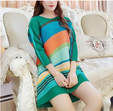 Blusa Coreana Oversize Rayas Arcoíris Talla Grande - Image 6
