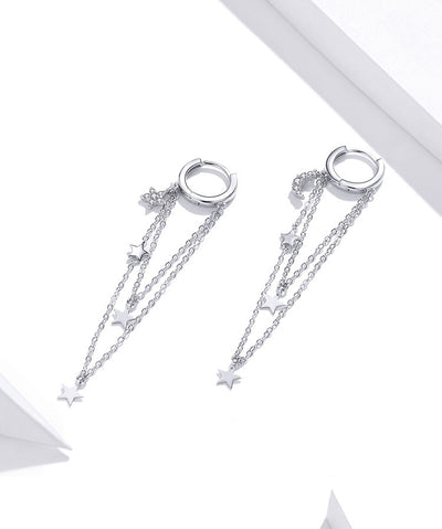 Aretes de Plata Esterlina 925 con Estrella, Luna y Borla - Image 6