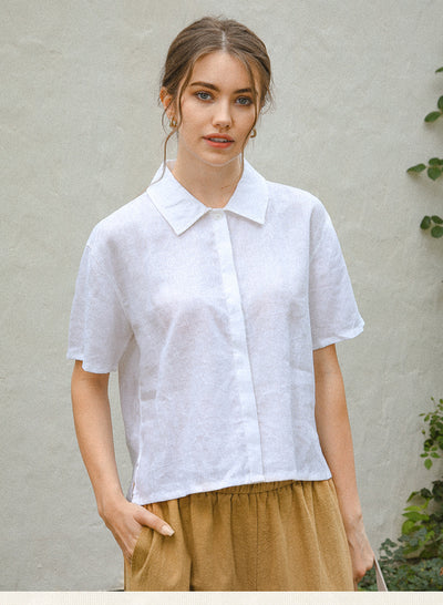 Camisa de Lino Puro con Textura Francesa para Mujer - Image 12