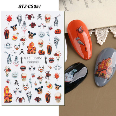 Stickers de Uñas Adhesivos Halloween - Calabazas, Zombis y Calaveras - Image 19