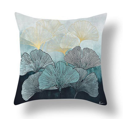 Funda de Almohada Terciopelo Melocotón con Estampado Ginkgo - Image 10