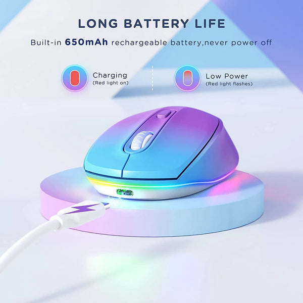 Ratón Inalámbrico Ergonómico 24g Recargable 1600dpi