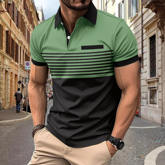Camisa Casual a Rayas con Bolsillo en el Pecho para Hombre - Image 5