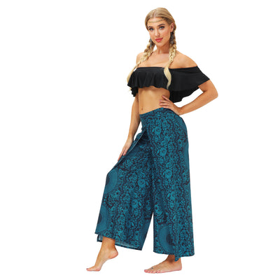 Pantalones Rectos Estampados para Mujer - Frescos y Cómodos con Abertura Lateral - Image 9
