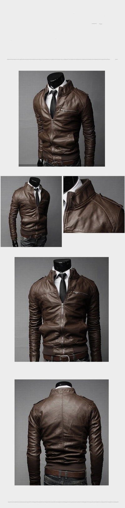 Chaqueta de Cuero Premium para Hombre - Otoño e Invierno - Image 12