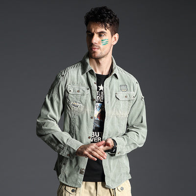 Camisa de Trabajo Talla Grande para Hombre - Algodón Manga Larga Deportiva