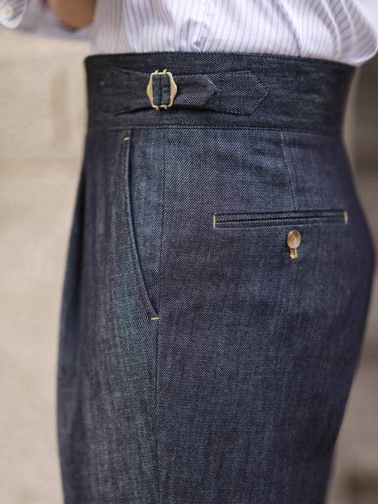 Pantalones Denim Casuales de Cintura Alta para Hombre - Image 5