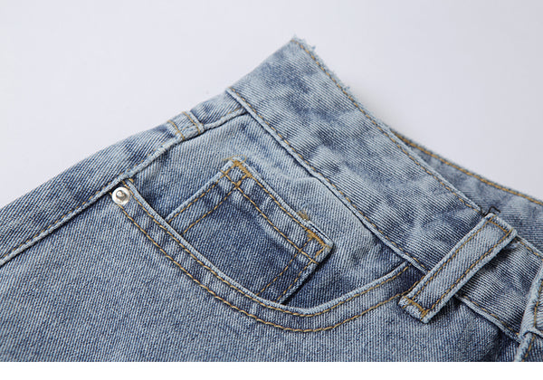 Jeans Mujer Otoño Azul Clásico con Toque Picante
