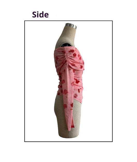 Blusa Asimétrica Ajustada con Volantes y Estampado Versátil - Image 9