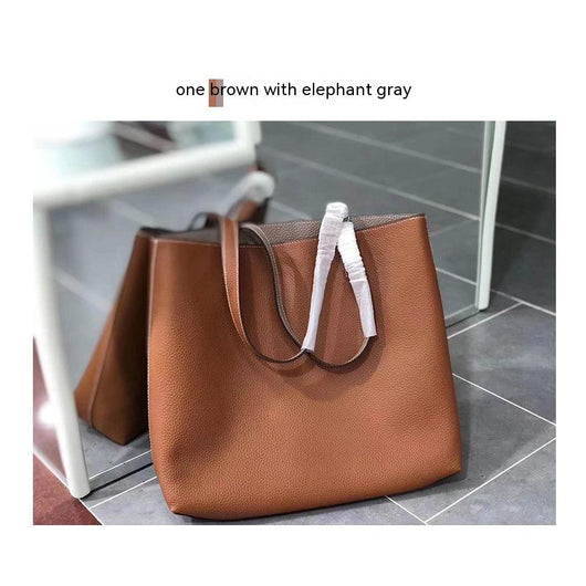 Bolso Tote de Cuero Genuino Doble Cara - Gran Capacidad - Image 7