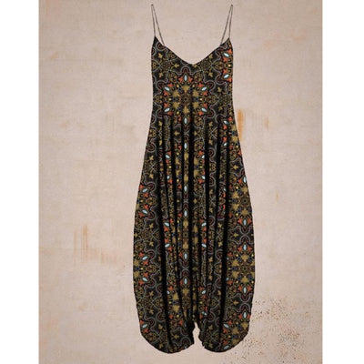 Jumpsuit Holgado con Estampado Étnico y Tirantes para Playa - Talla Plus - Image 7