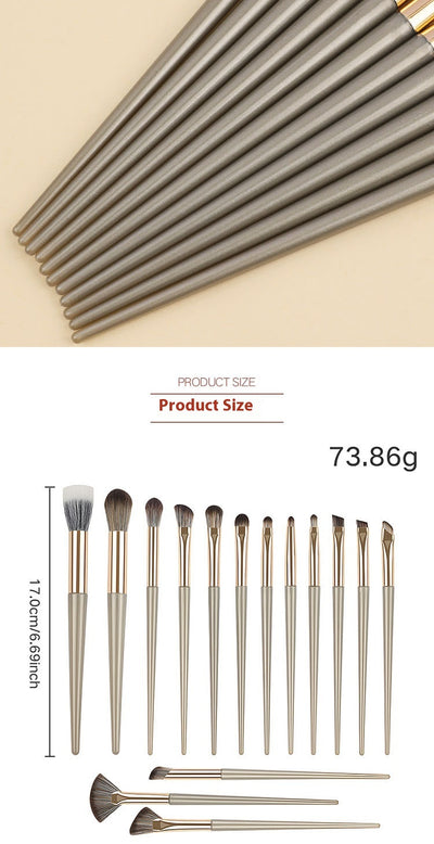 Set de 15 Brochas de Maquillaje Profesional con Flores Estampadas - Image 13