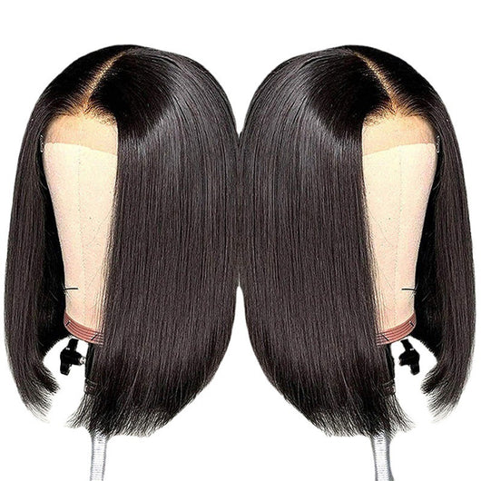 Peluca Frontal de Encaje Recta Corta - Fibra Sintética Premium Aspecto Natural - Image 5