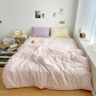 Juego de Cama Algodón Puro Lavado Estilo Japonés - Funda Nórdica y Sábanas Lisos - Image 3