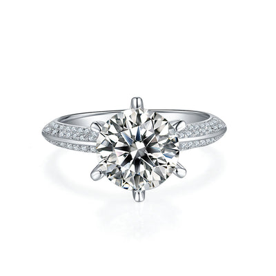 Anillo de Diamante Moissanita Chapado en Oro Blanco Plata S925 para Mujer - Image 3