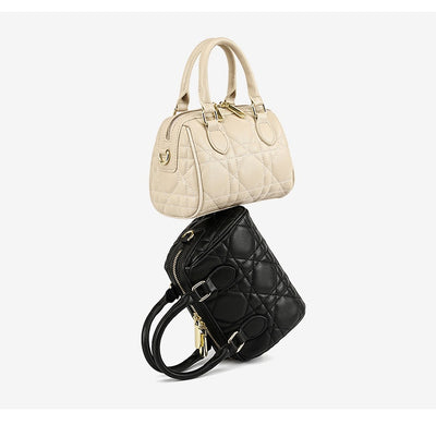 Bolso Mensajero Boston de Cuero Genuino con Diseño Rombo - Image 29