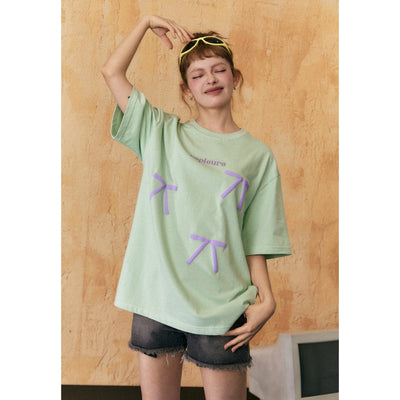 Camiseta Retro de Manga Corta con Moño para Mujer - Image 4