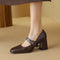 Zapatos Mary Jane de Ante de Oveja con Hebilla de Cuero Premium