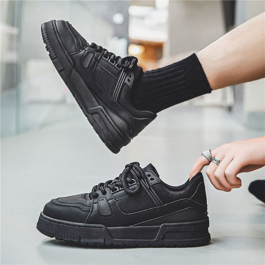 Zapatillas Deportivas Retro Plataforma Negras Estilo Americano