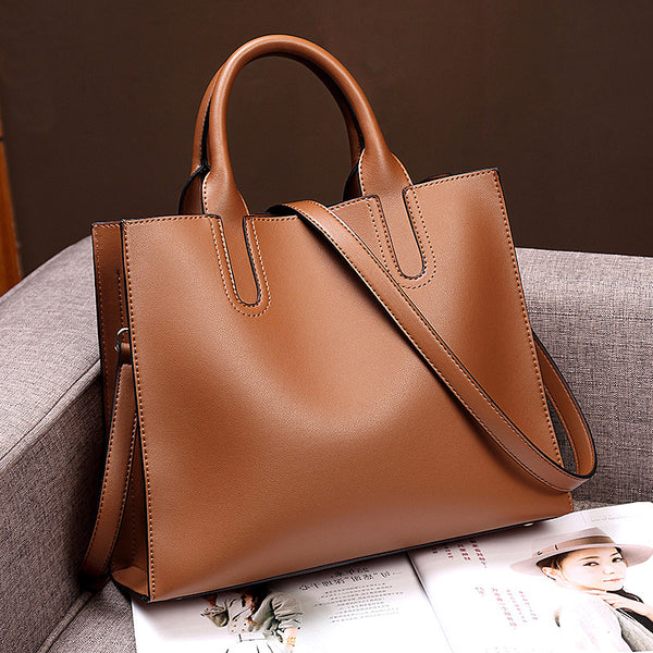 Bolso de Cuero Genuino Gran Capacidad Bandolera para Mujer