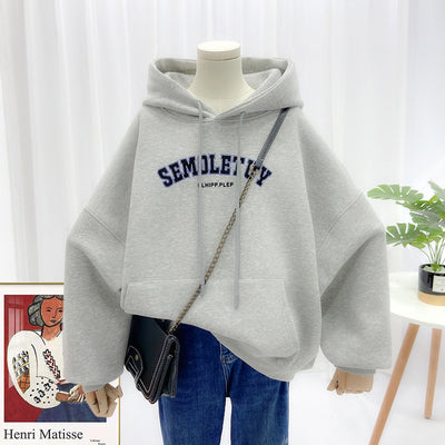 Sudadera Casual con Capucha y Bolsillos Grandes - Estampado Letras Manga Larga - Image 4