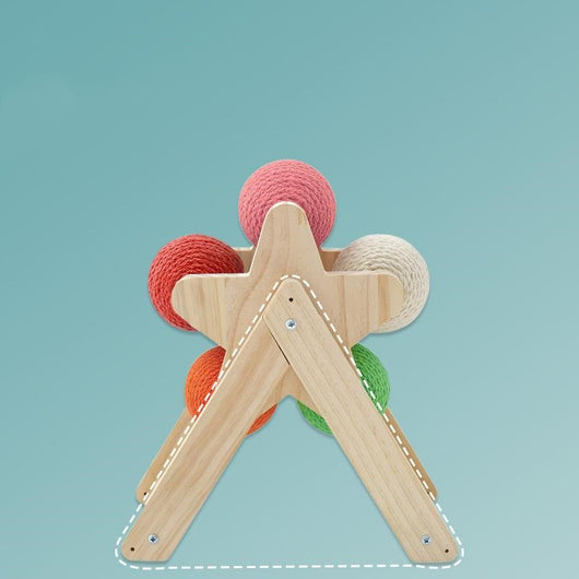 Juguete Interactivo de Madera para Gatos con Pelota Colgante - Image 2