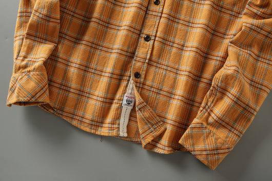 Camisa Retro de Algodón Lavado con Textura Gruesa - Image 12