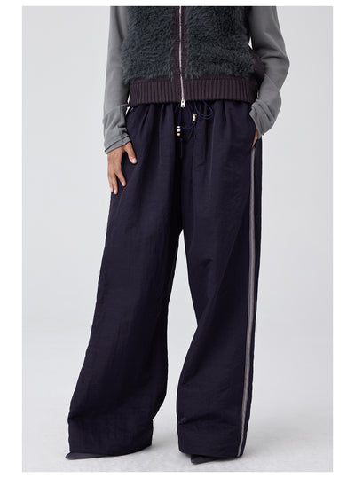 Pantalones Anchos de Talle Alto con Pliegues en Nylon - Image 20