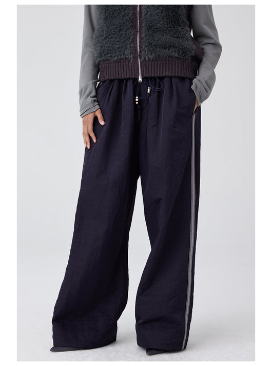 Pantalones Anchos de Talle Alto con Pliegues en Nylon - Image 20