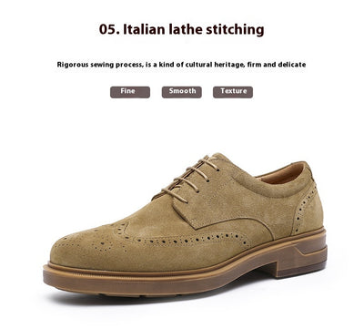 Zapatos de Cuero Ante Grabado Vintage Transpirables para Hombre - Image 14