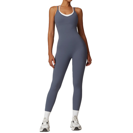 Jumpsuit Deportivo Bicolor con Tirantes Ajustables - Image 5