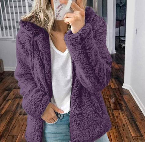 Sudadera con capucha y bolsillos de felpa gruesa con cierre - Image 8