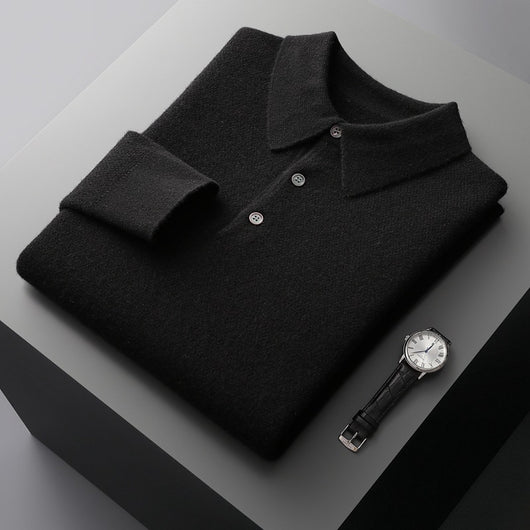 Cardigan Grueso Hombre Cuello Polo Casual Suelto - Image 2