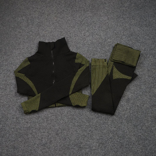 Conjunto Deportivo de 3 Piezas Yoga Fitness con Tela Elástica - Image 40