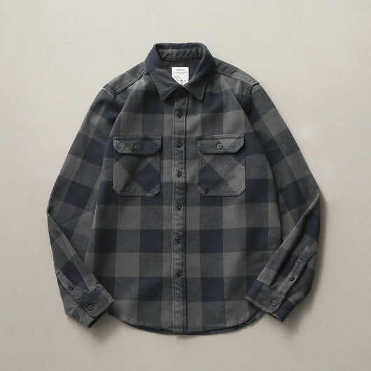 Camisa de Cuadros Gruesa Retro para Hombre con Manga Larga - Image 12