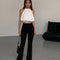 Pantalones Casuales Cintura Alta Slim para Mujer